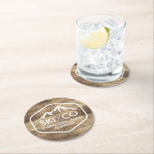 Hölzerner Blick rustikaler Runder Pappuntersetzer (Vor Ort)