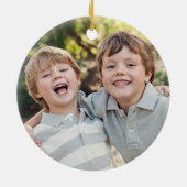 Hölzerner Block-Baum-Weihnachtsbrauch-Verzierung Keramik Ornament (Hinten)