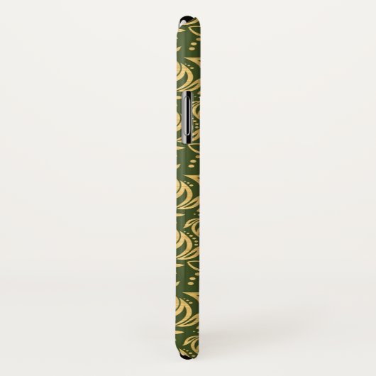 Hölzerner Blumendamastmusterhintergrund Case-Mate iPhone Hülle (Hinten/Rechts)