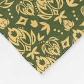 Hölzerner Blumendamastmusterhintergrund Fleecedecke (Ecke)