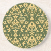 Hölzerner Blumendamastmusterhintergrund Sandstein Untersetzer (Vorne)