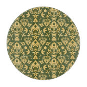 Hölzerner Blumendamastmusterhintergrund Schneidebrett (Vorderseite)