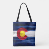 Hölzerner Colorado-Flaggendruck ganz über Tasche (Rückseite)