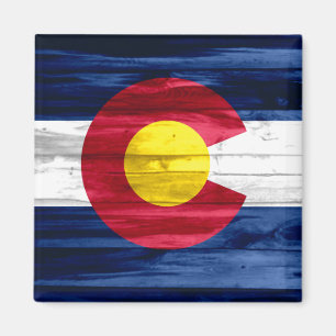 Hölzerner Colorado-Flaggenquadratmagnet Magnet