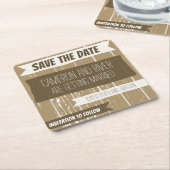 Hölzerner Effekt-Save the Date Untersetzer (angewinkelt)