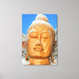 hölzerner eingewickelte Leinwand Buddhas Kopf