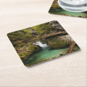 Hölzerner Gehweg durch Vintgar Schluchtschlucht Rechteckiger Pappuntersetzer (angewinkelt)