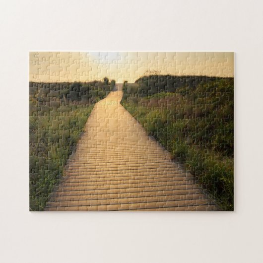 Hölzerner Gehweg zum auf den Strand zu setzen Puzzle (Horizontal)