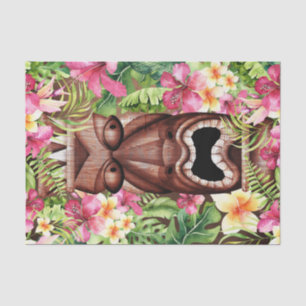 Hölzerner Hawaiianischer Tiki Luau Sommer Tropen P Seidenpapier