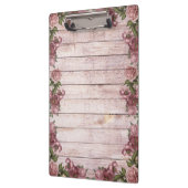 Hölzerner Hintergrund-moderne elegante rosa Klemmbrett (Links)