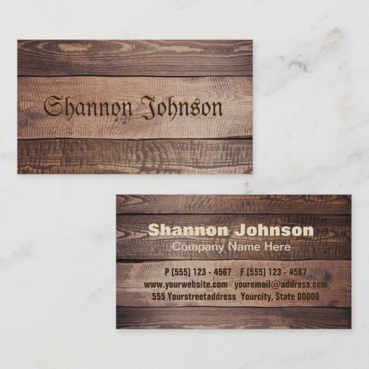 Hölzerner Hintergrund Visitenkarte (Vorne/Hinten)