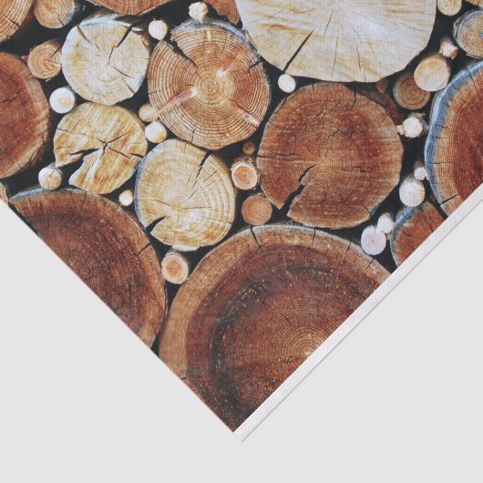 Hölzerner Klotz-Stapel Seidenpapier (Ausschnitt)