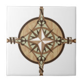 Hölzerner Kompassvektor Fliese (Vorderseite)