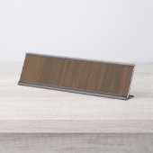 Hölzerner Korn-Bambusblick dunkle Walnuss-Browns Schreibtischnamensplakette (Vorderseite )