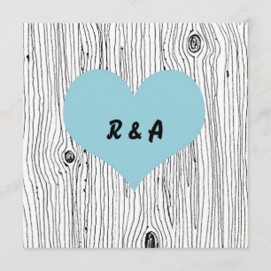 Hölzerner Korn-Baum-blaue Hochzeits-Einladungen Einladung