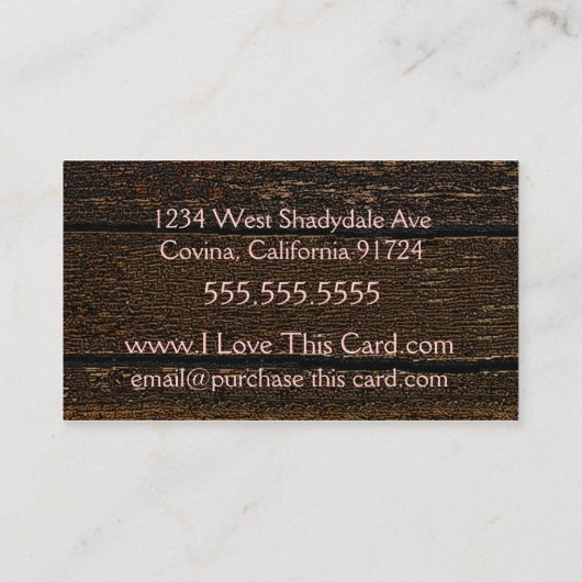 Hölzerner Korn-Blick Visitenkarte (Rückseite)