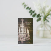 Hölzerner lila französischer Leuchter der Visitenkarte (Stehend Vorderseite)