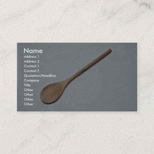 Hölzerner Löffel für Küchenarbeit Visitenkarte (Vorderseite)