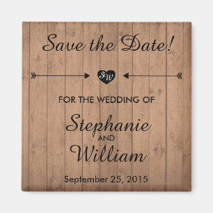 Hölzerner Magnet des Kornes Save the Date. Herz