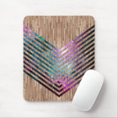 Hölzerner Nebelfleck Zickzack Mousepad (Mit Mouse)