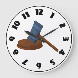 Hölzerner Richterhammer Gericht Große Wanduhr