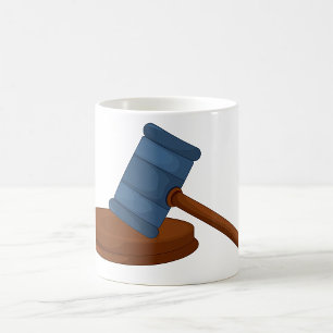 Hölzerner Richterhammer Gericht Kaffeetasse