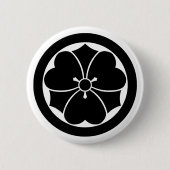 Hölzerner Sauerampfer mit Schwertern im Kreis Button (Vorderseite)