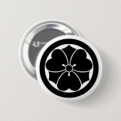 Hölzerner Sauerampfer mit Schwertern im Kreis Button (Vorne & Hinten)