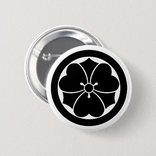 Hölzerner Sauerampfer mit Schwertern im Kreis Button (Vorne & Hinten)