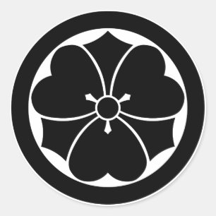 Hölzerner Sauerampfer mit Schwertern im Kreis Runder Aufkleber