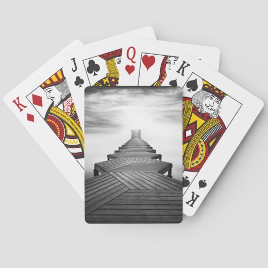 Hölzerner Steg über dem Meer Spielkarten (Rückseite)
