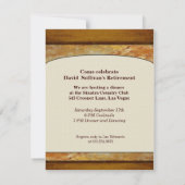 Hölzerner Steingeschäfts-Führungskraft-Ruhestand Einladung (Rückseite)