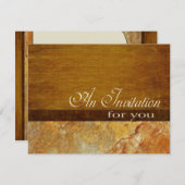 Hölzerner Steingeschäfts-Führungskraft-Ruhestand Einladung (Vorne/Hinten)