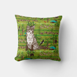 Hölzernes Abzeichen-Landschafts-Kissen mit Fox Kissen