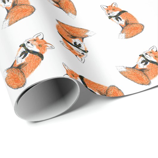 Hölzernes Abzeichenfox-Papier Geschenkpapier (Rolleneckpunkt)