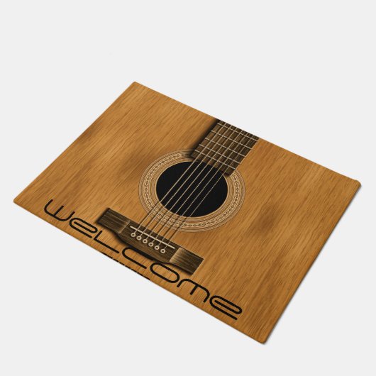 Hölzernes Akustikgitarre-rustikales Fußmatte (Schrägansicht)