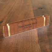 Hölzernes Art-GoldBar-Namensschild Namensplakette (Seite)