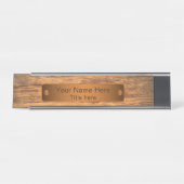 Hölzernes Art-Kupfer-Bar Schreibtischnamensplakette (Vorderseite )