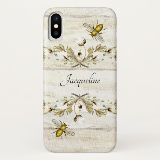 Hölzernes Bienen-Aquarell der Case-Mate iPhone Hülle (Rückseite)