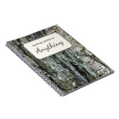 Hölzernes botanisches altes Kiefern-Barken-Foto Notizblock (Rechte Seite)