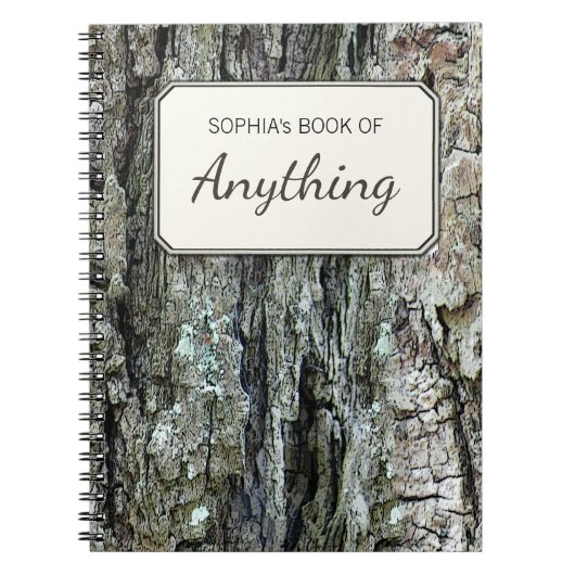 Hölzernes botanisches altes Kiefern-Barken-Foto Notizblock (Vorderseite)