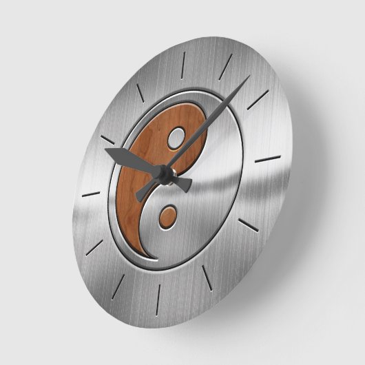 Hölzernes Chrom Yang Runde Wanduhr (Winkel)