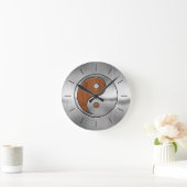 Hölzernes Chrom Yang Runde Wanduhr (Zuhause)
