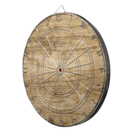 Hölzernes Dartbrett. Dartscheibe (Vorderseite rechts)