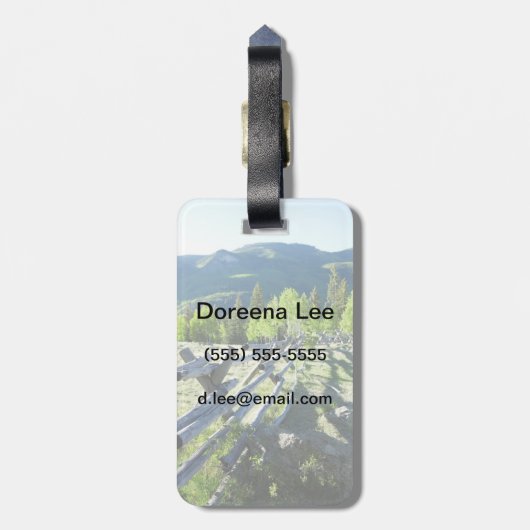 Hölzernes Fenceline Gepäckanhänger (Rückseite vertikal)