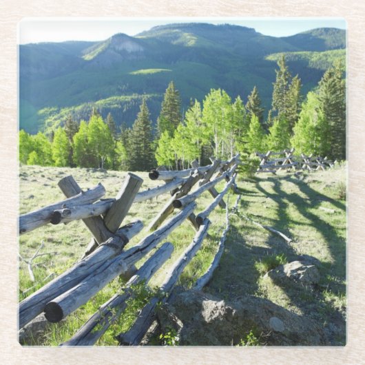 Hölzernes Fenceline Glasuntersetzer (Vorderseite)