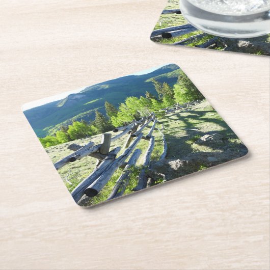 Hölzernes Fenceline Rechteckiger Pappuntersetzer (angewinkelt)