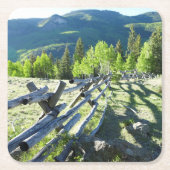 Hölzernes Fenceline Rechteckiger Pappuntersetzer (Vorderseite)