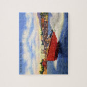 Hölzernes Geschwindigkeits-Boot auf See Coeur Puzzle (Vertikal)