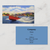 Hölzernes Geschwindigkeits-Boot auf See Coeur Visitenkarte (Vorne/Hinten)